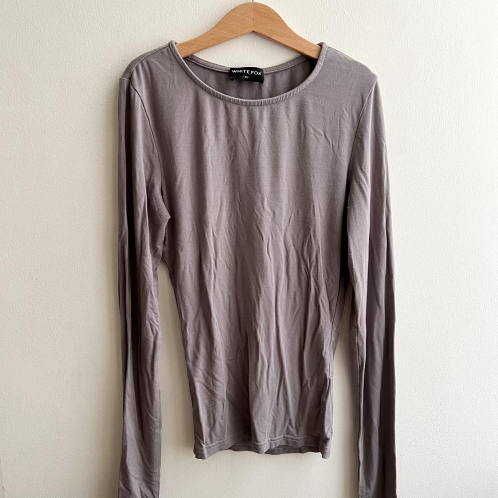 white fox only for tonight grey long sleeve